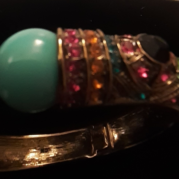 Vintage Heidi Daus cabochon bracelet bangle cuff - Picture 2 of 6